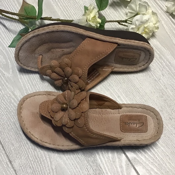 clarks floral wedge